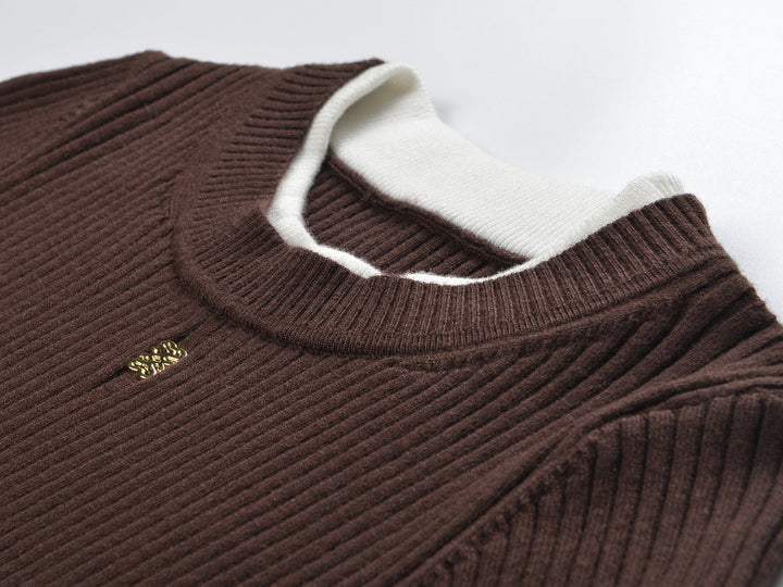 Contrast Stretch Soft  Viscose Knit Top