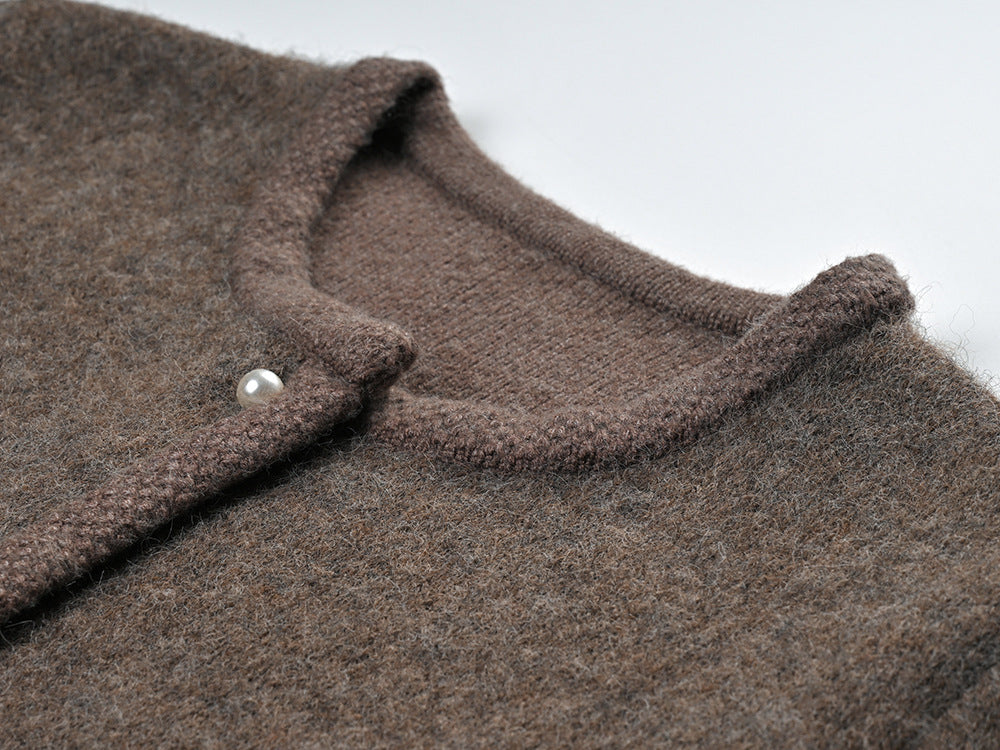 Warm Brown Wool Cardigan