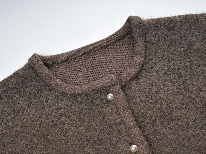 Warm Brown Wool Cardigan