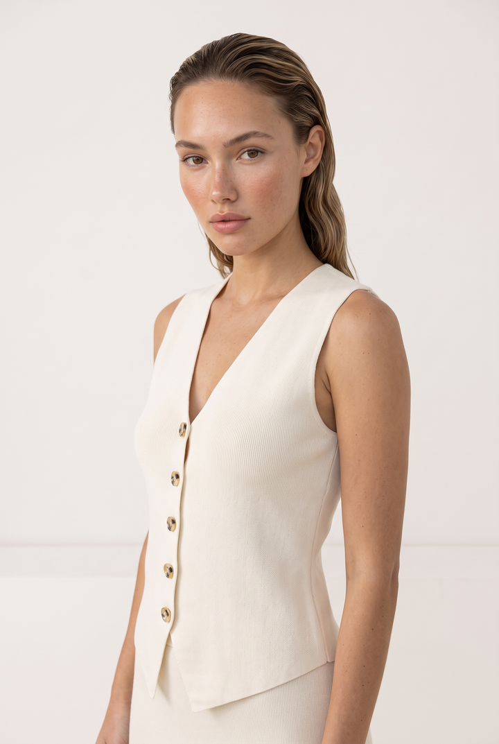Classic Knit Button Vest