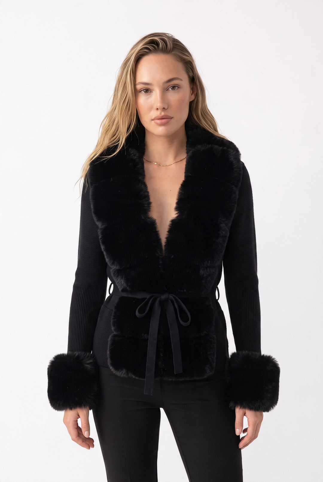 Jane Luxe Fur Knit Coat