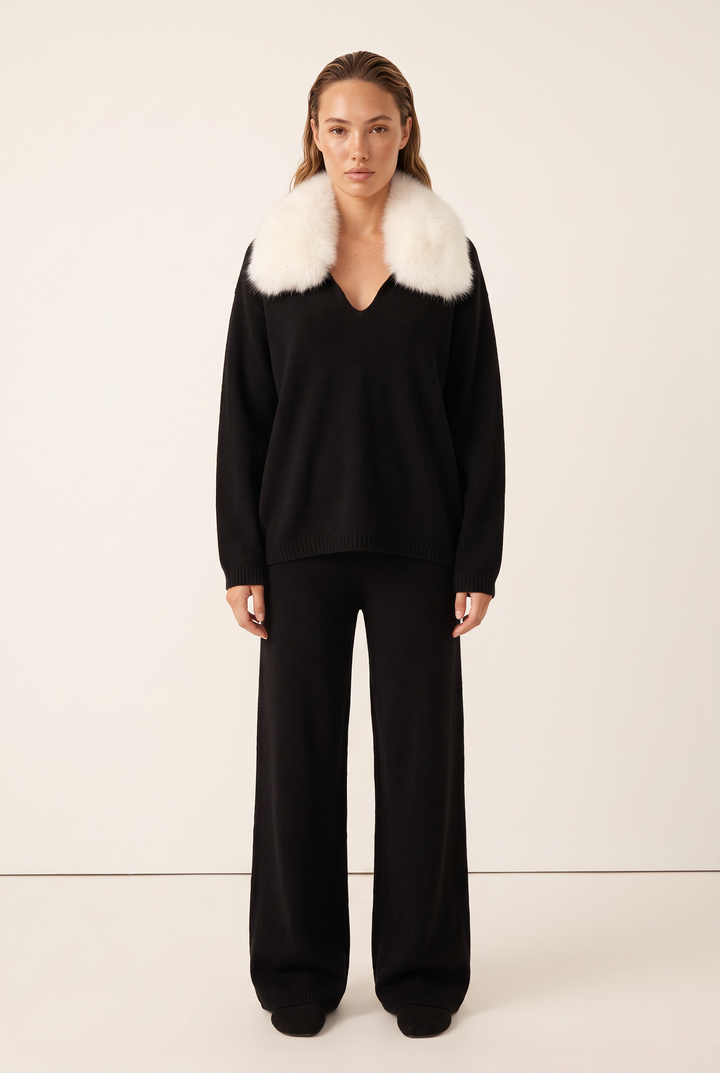 Mirelle Fox Trim Knit Set