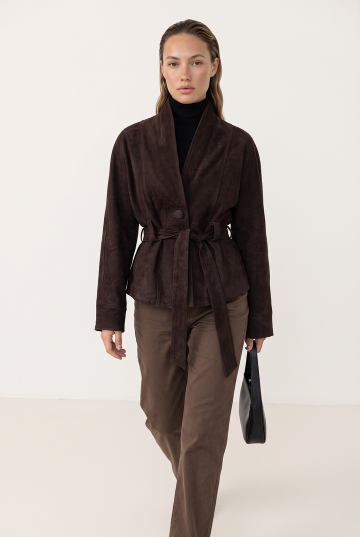 Elise Suede Belted Jacket