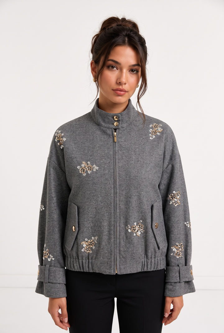 Classic Chic Embellished Sequin Wool Knit Set