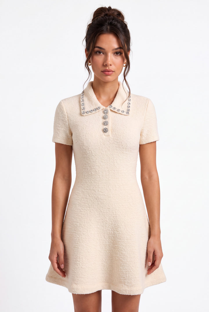 Plush Apricot Luxe Wool Knit Mini Dress