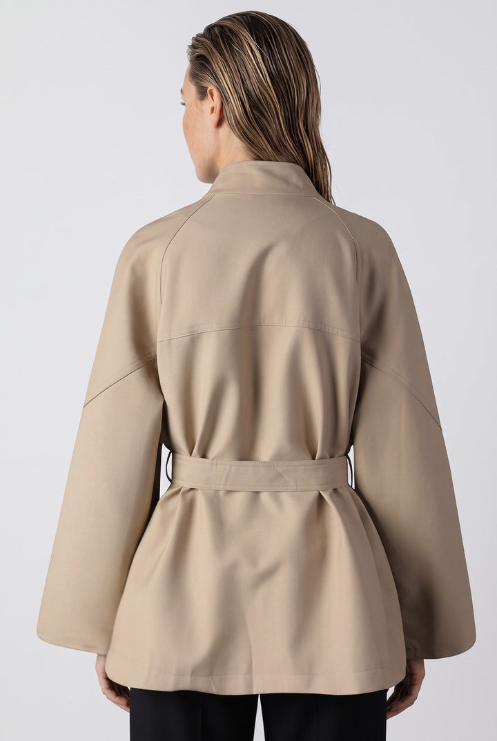 Aurelia Belted High-Neck Jacket