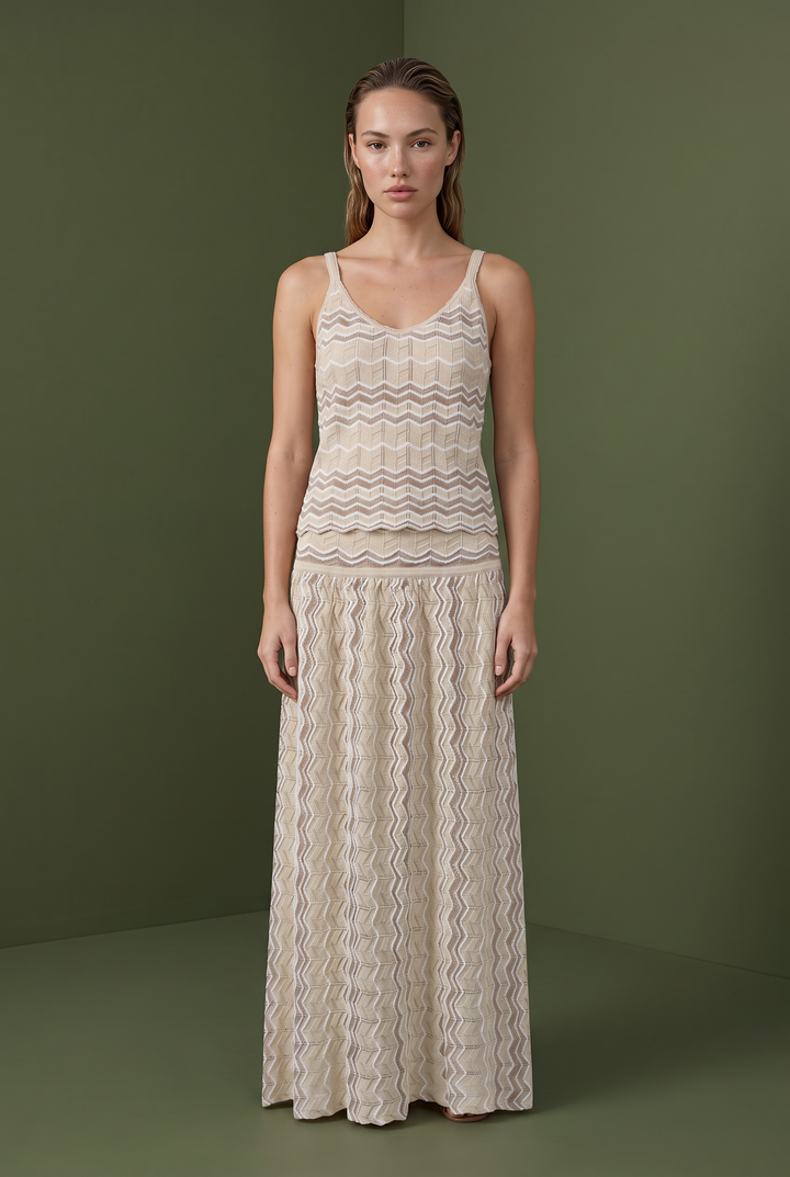 Chevron Knit Cami &amp; Maxi Skirt Set