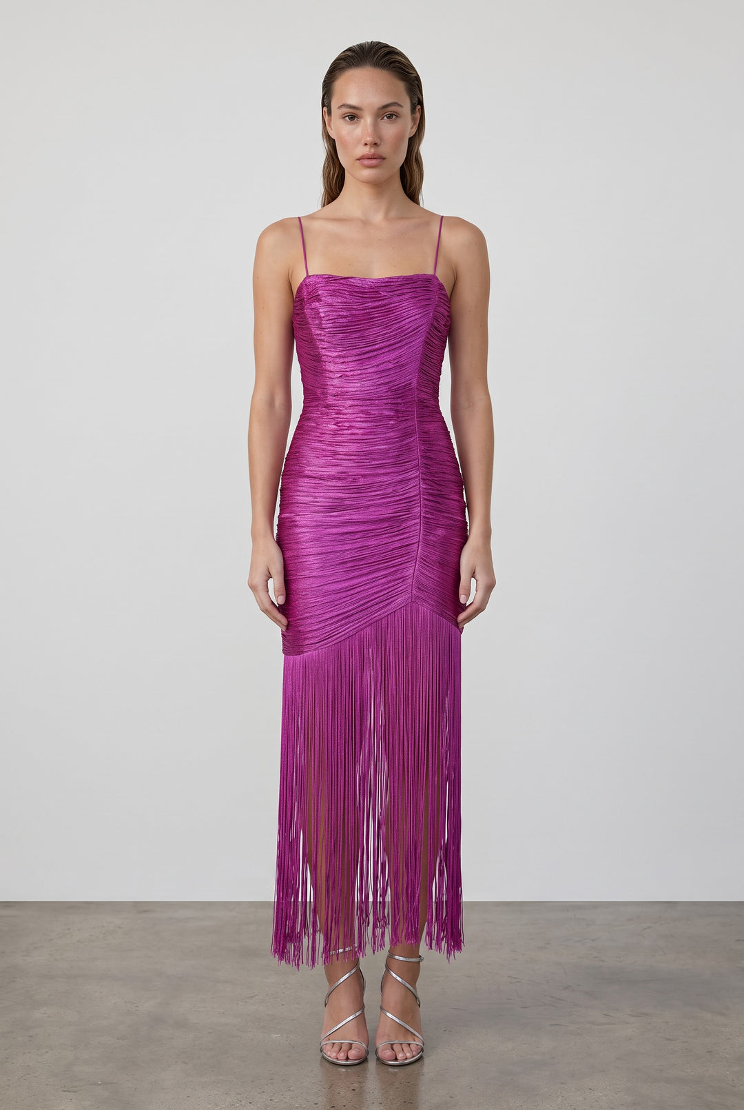 Elara Fringe Midi Dress