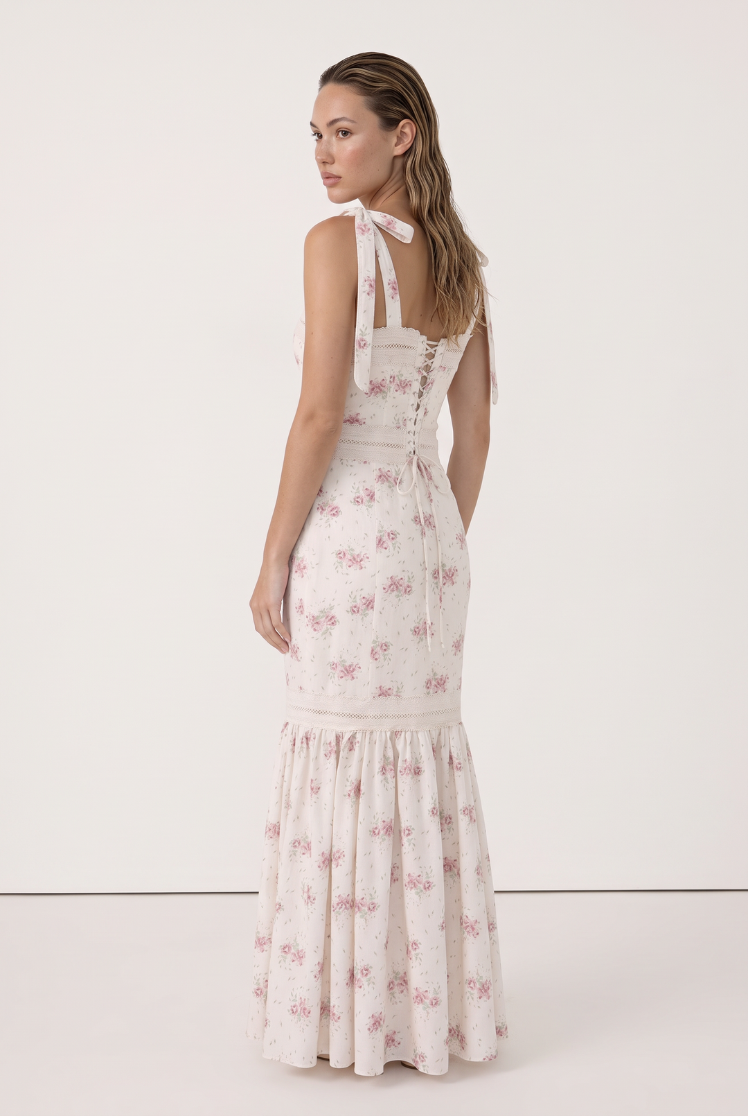 Rosalie Lace Tie Maxi Dress