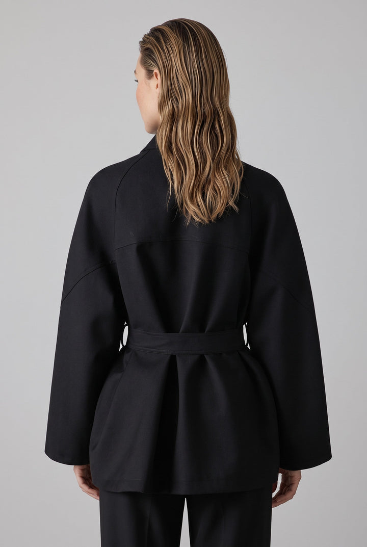 Aurelia Belted High-Neck Jacket