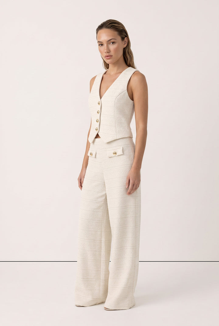 Marais Tweed Vest &amp; Wide Leg Trouser Set