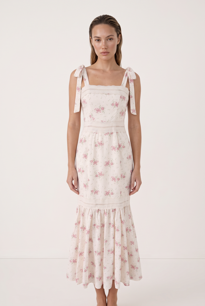 Rosalie Lace Tie Maxi Dress