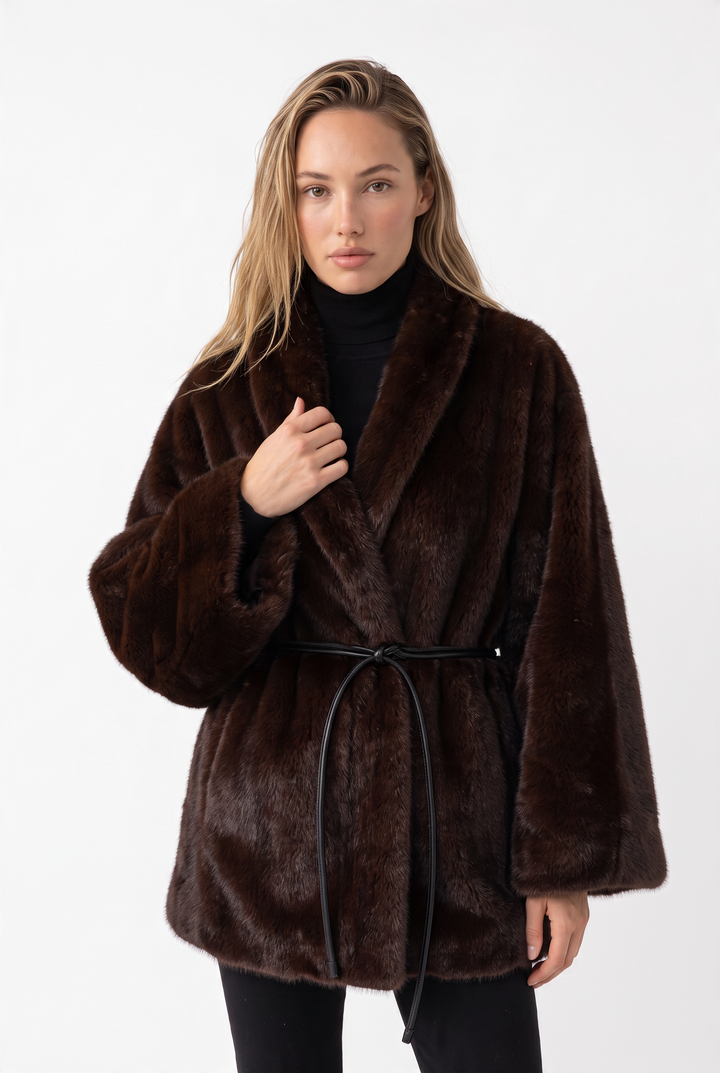 Isadora Faux Fur Wrap Coat