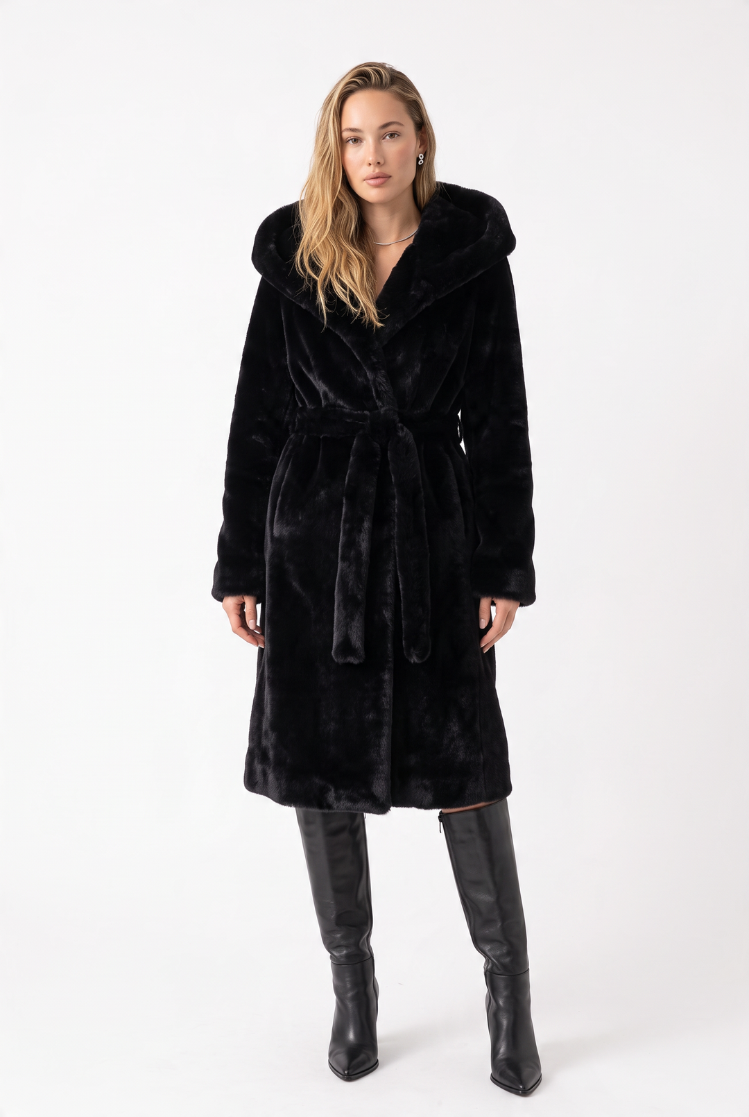 Bianca Luxe Hooded Faux Fur Coat