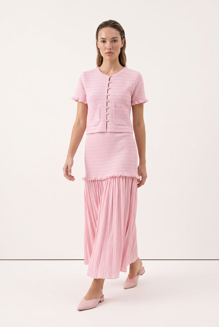 Knit Cardigan &amp; Maxi Skirt Set