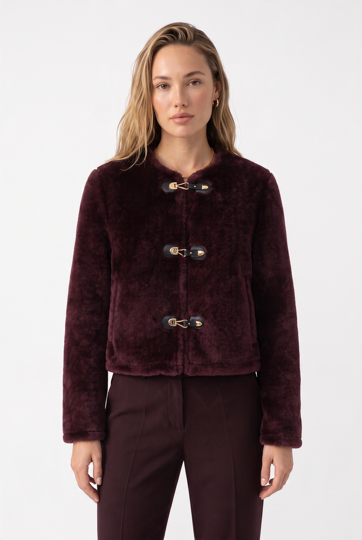 Arabella Luxe Buckle Fur Jacket