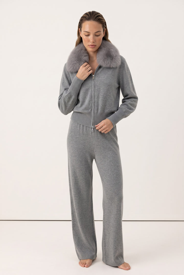 Celeste Fur Collar Knit Set