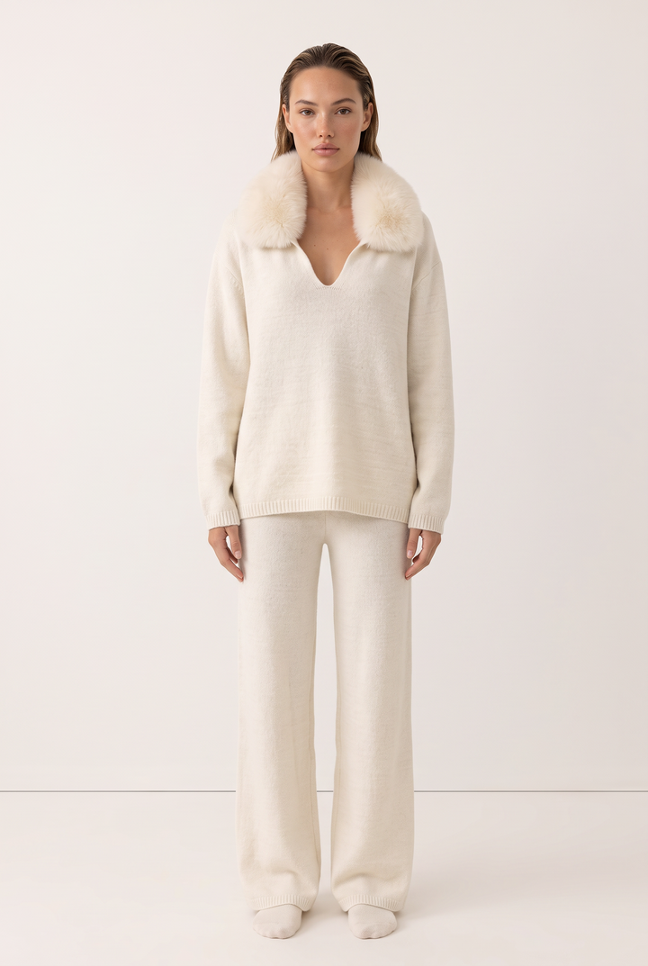 Mirelle Fox Trim Knit Set