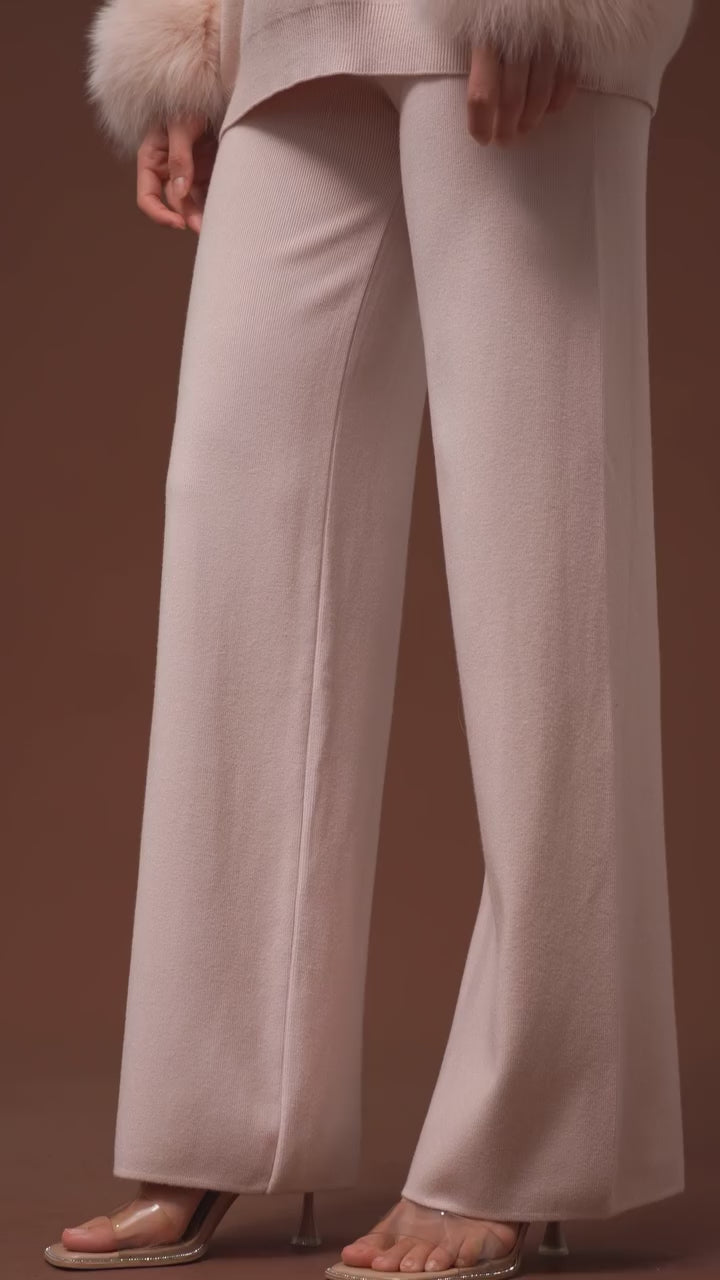 Ivy Real Fox Fur Turtleneck Knit Lounge Set